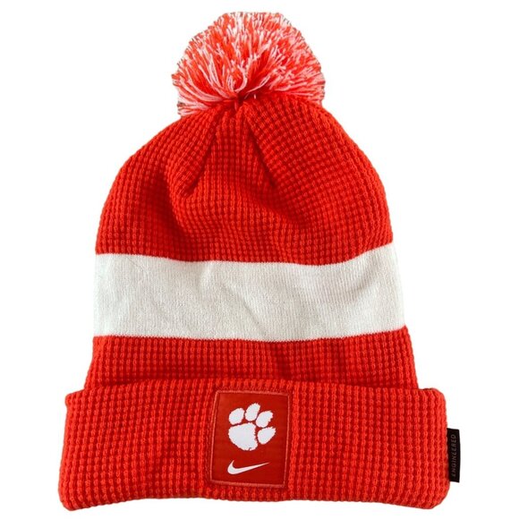 Nike Clemson Tigers On-Field Pom Pom Hat Orange‎ Logo Football One Size NWOT - Picture 1 of 10